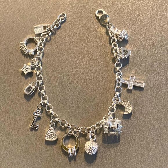 Silver Bling Charm Bracelet - Picture 1 of 4
